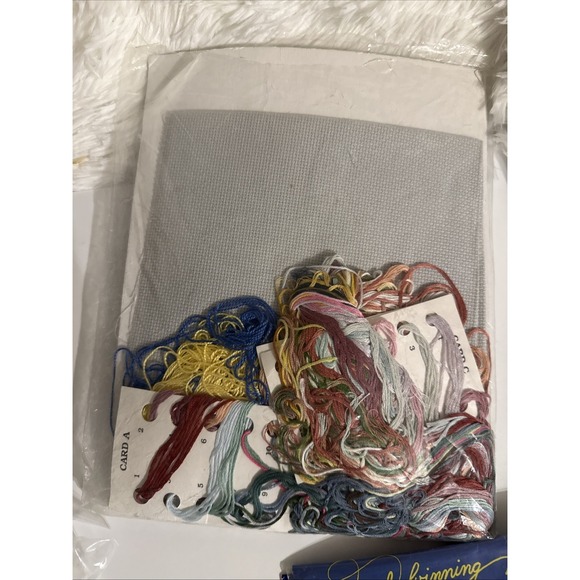 Destash Needle Craft Cross Stitch Lot Opened Packages Hoop Floss Patterns Box B - Picture 3 of 9